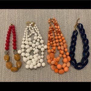 Set of four colorful chunky necklaces